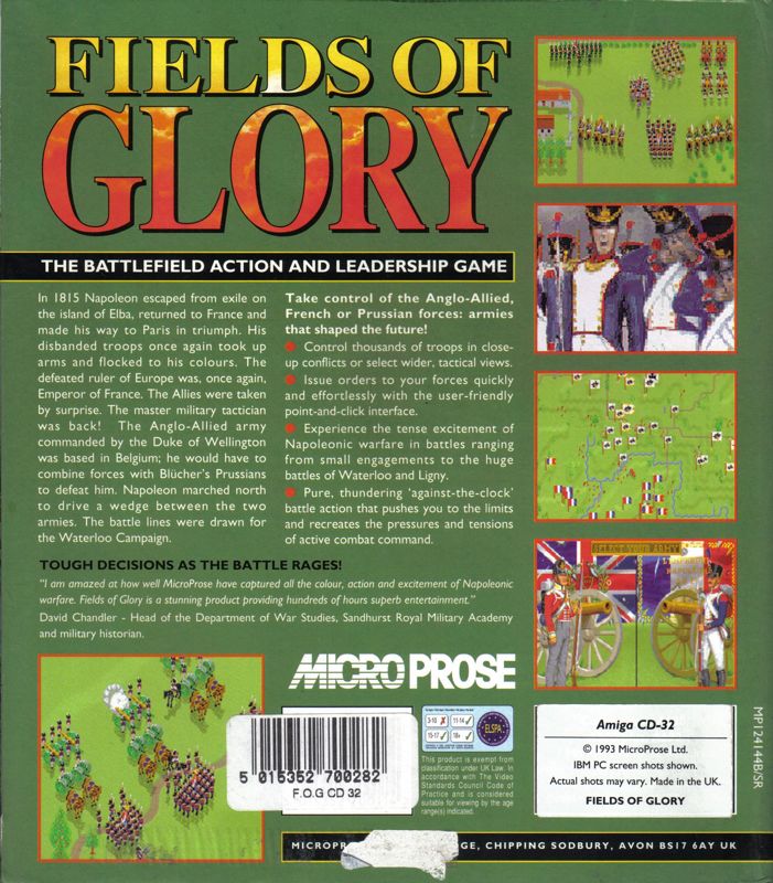 Fields Of Glory box art for Amiga CD32